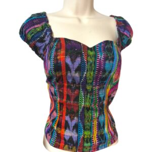 BLUSA AZUL MULTICOLOR (talla L)